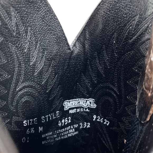 SOLD Imperial Gray Brown Leather Western Boot Made In USA Women 6 1/2 M - Picture 6 of 11